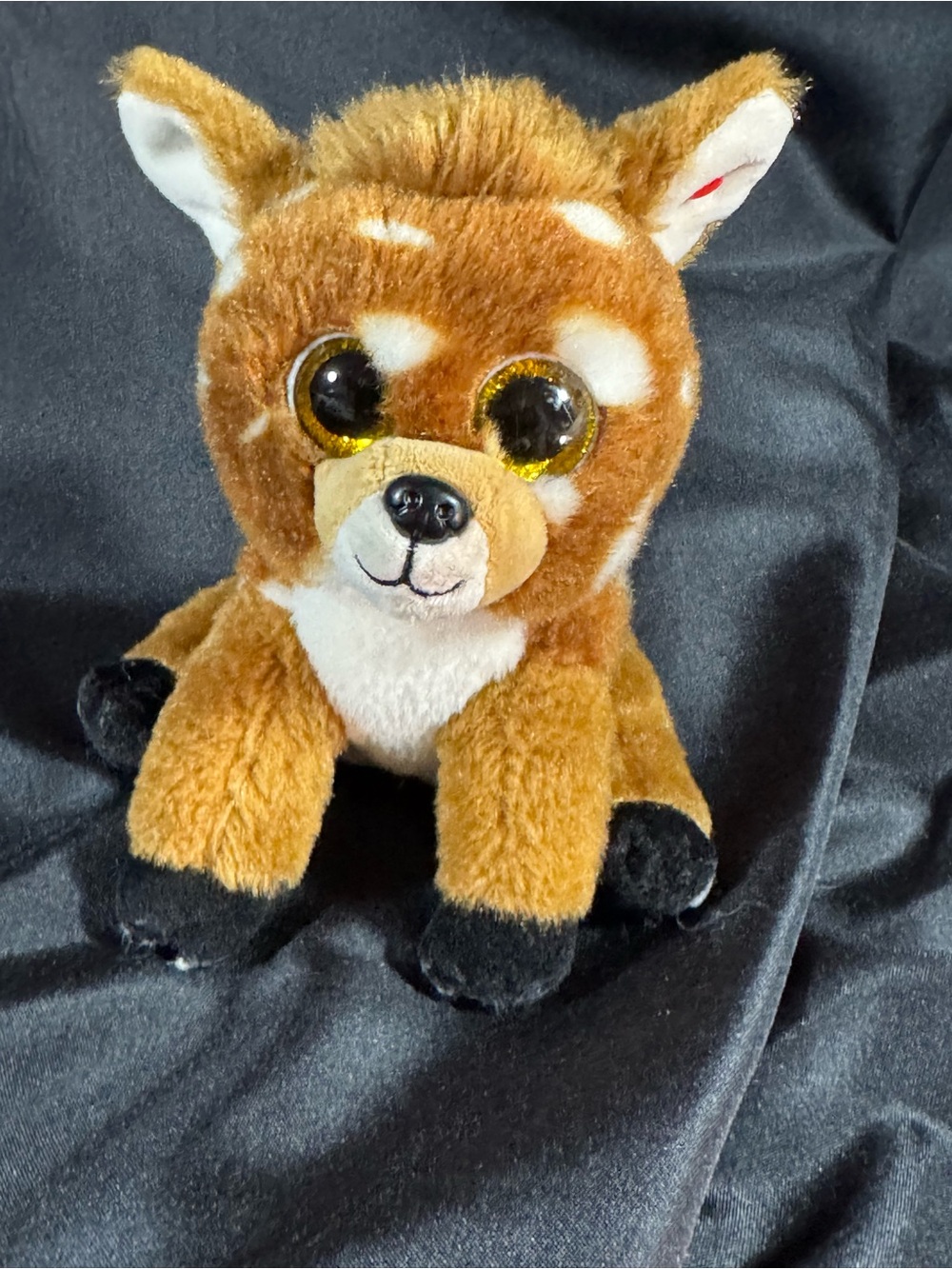 Ty Brown and White Fawn Plush with Sparkly Eyes Buckley Deer